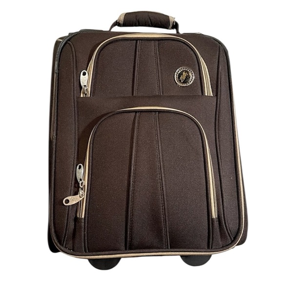 Rockland Polo Equipment Varsity Softside Upright Carry-On | Brown | 18" - Picture 1 of 11